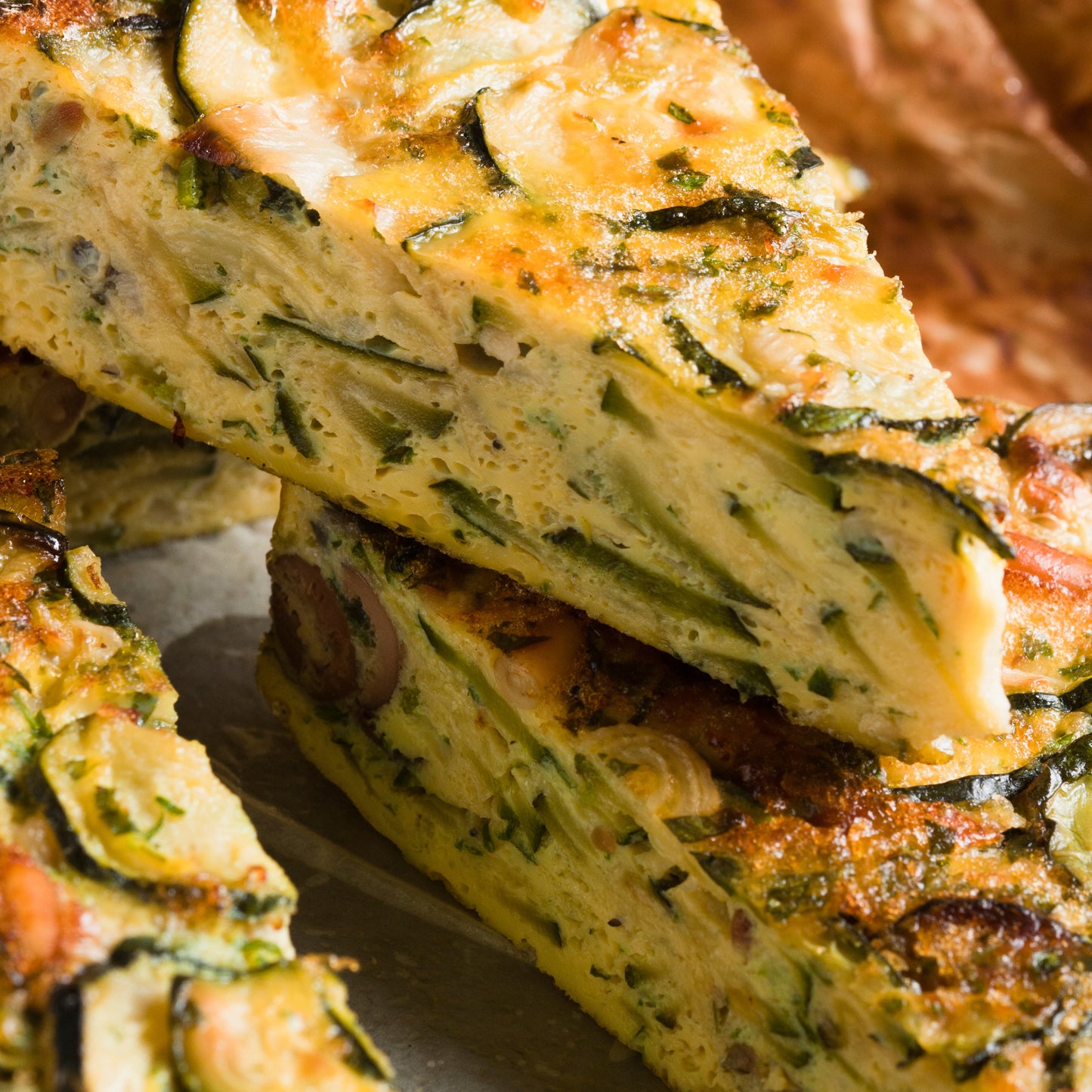 Frittata met courgette en verse kruiden