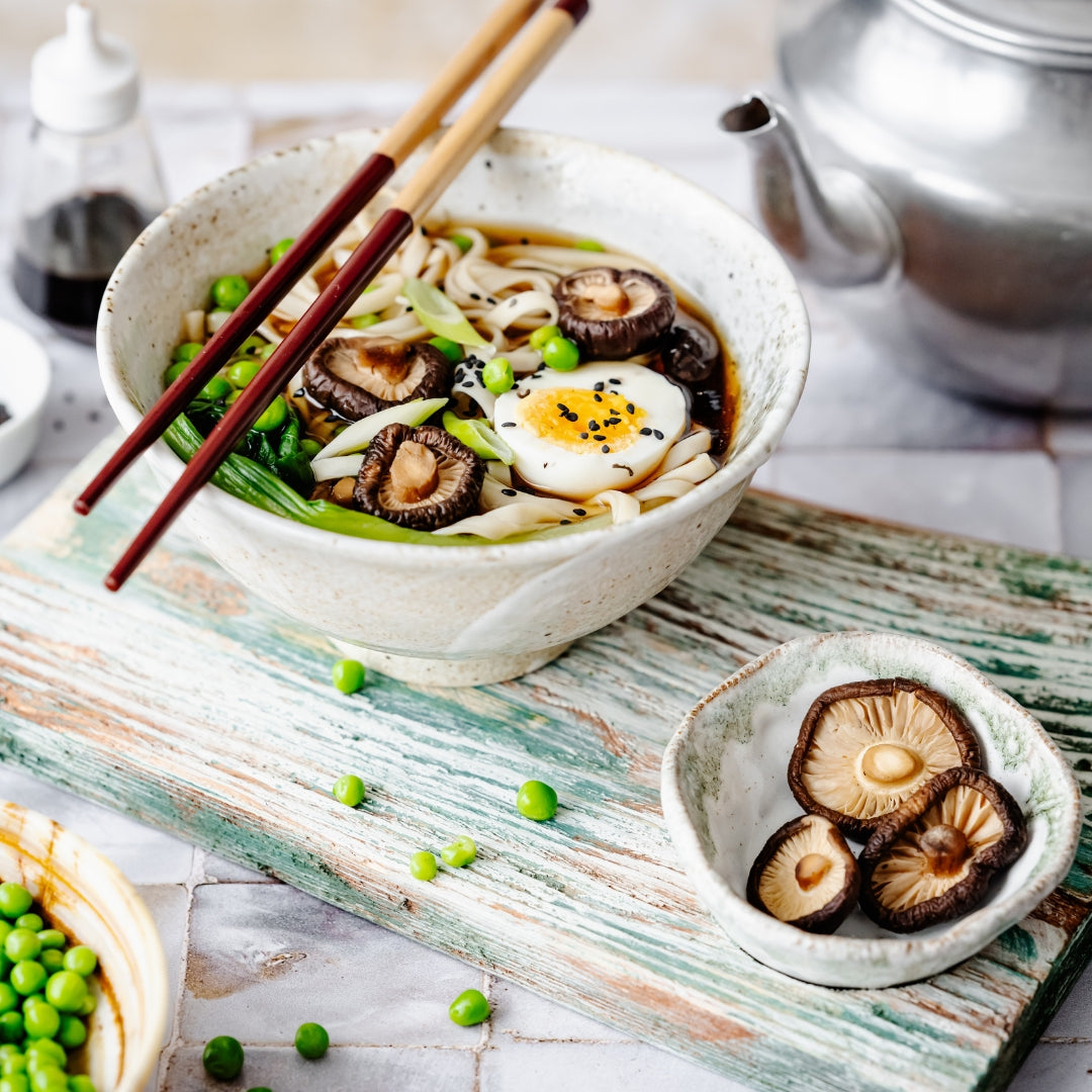 Ramen met Shiitake, Paksoi en een Eitje