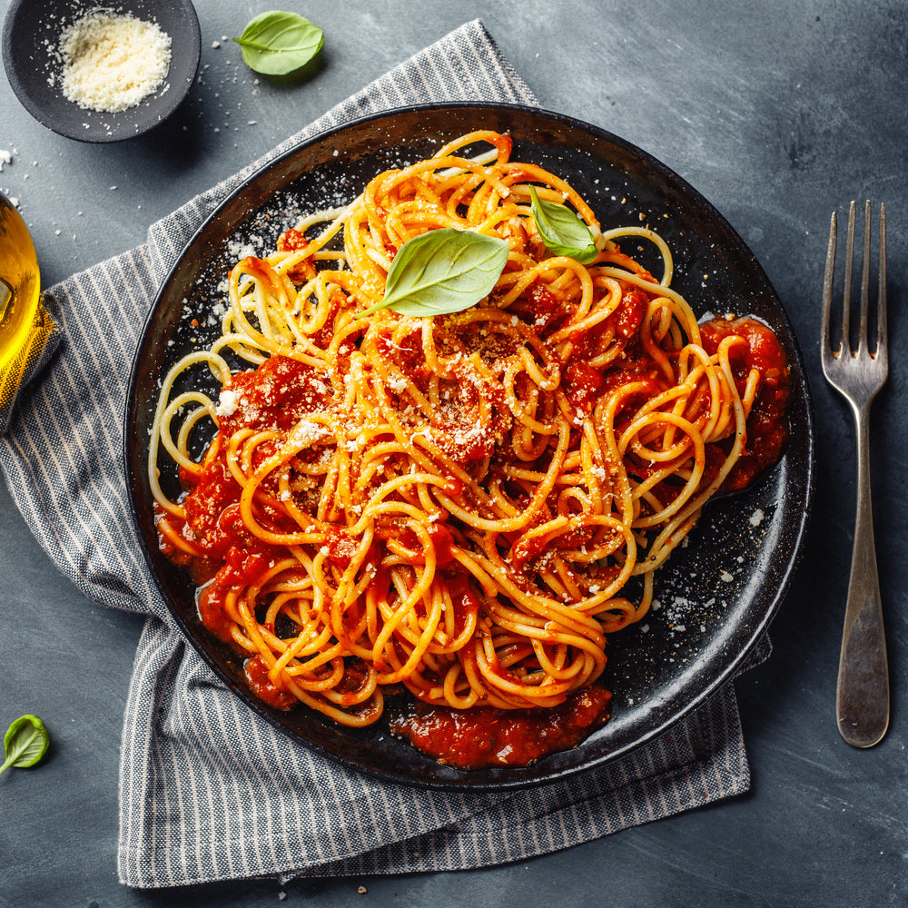 Spaghetti Bolognese met pijnboompitten